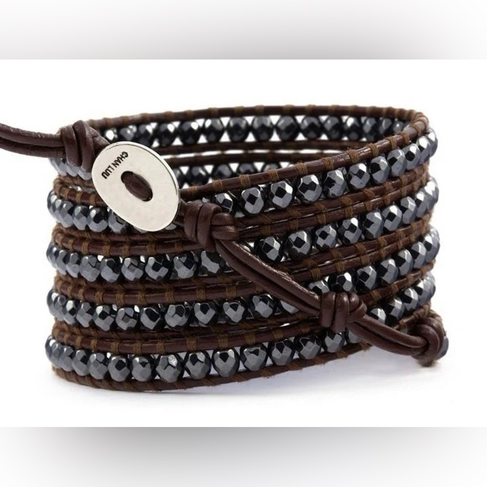 Chan Luu Hematite Beaded Wrap Bracelet